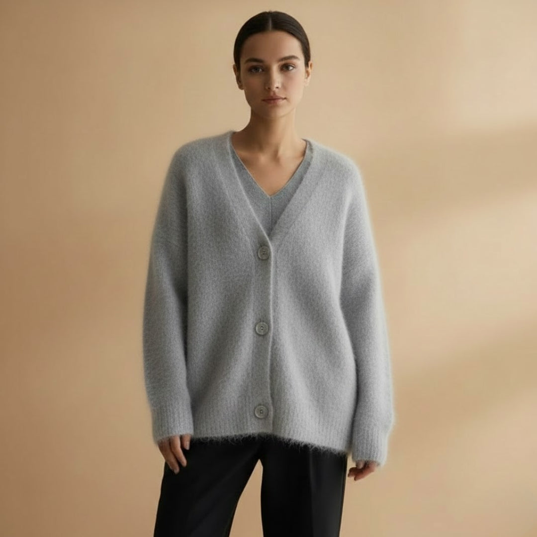 Ladies Open Front V Neck Sweater