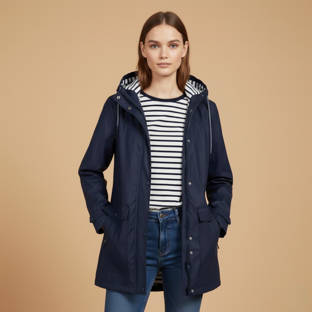 Ladies Water Resistant Parka with Zip Pockets