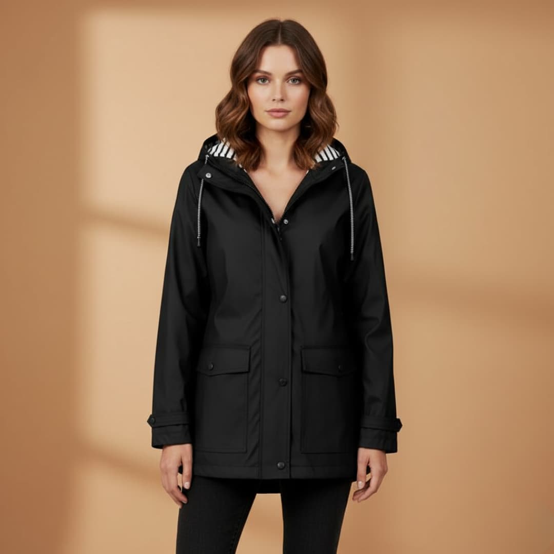 Ladies Water Resistant Parka with Zip Pockets