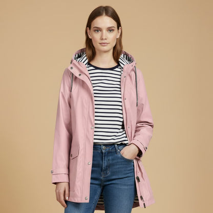 Ladies Water Resistant Parka with Zip Pockets