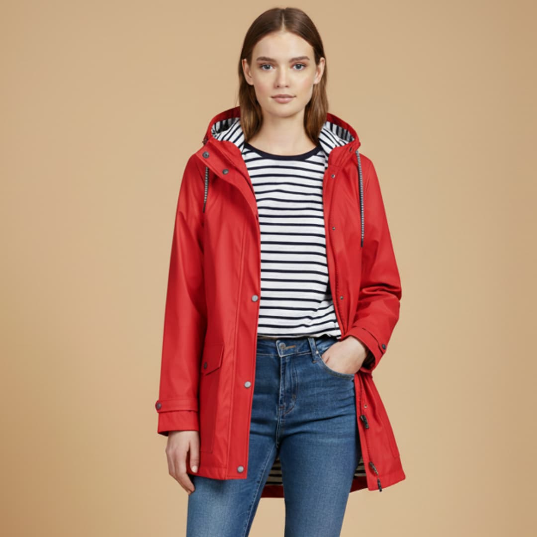 Ladies Water Resistant Parka with Zip Pockets