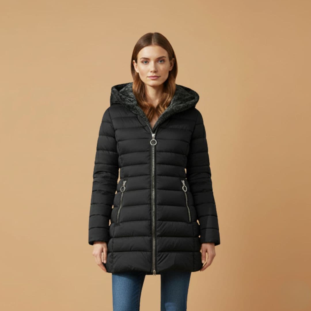 Warm Women's Zip Up Parka Coat with Fleece Lining