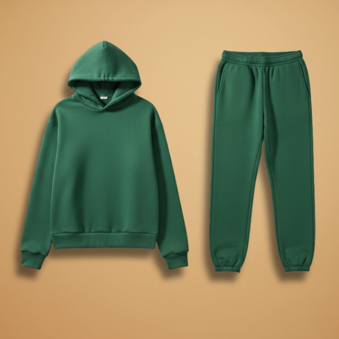 Ladies' Athletic Sweat Suit with Hoodie and Stretch Waist - Modish World
