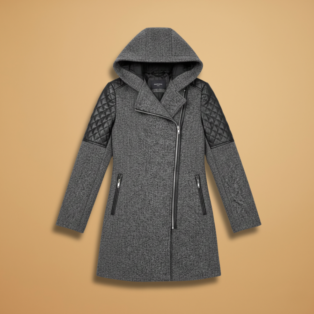 Ladies Warm Parka with Hood and Zipper Closure - Modish World