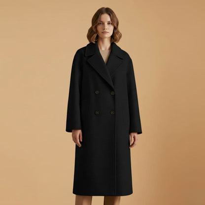 Classic Double Breasted Wool Overcoat for Women