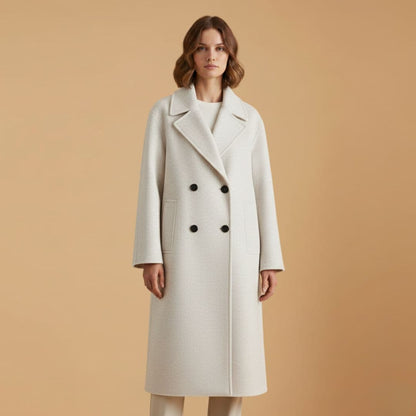 Classic Double Breasted Wool Overcoat for Women