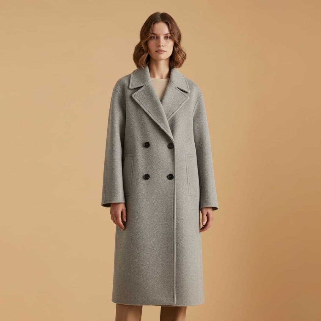 Classic Double Breasted Wool Overcoat for Women