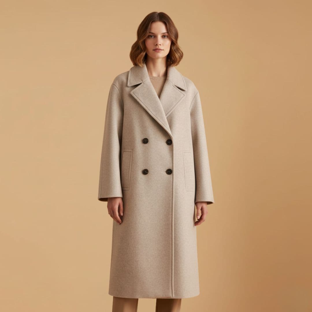 Classic Double Breasted Wool Overcoat for Women