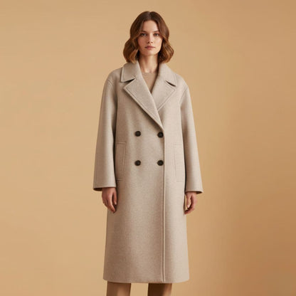 Classic Double Breasted Wool Overcoat for Women