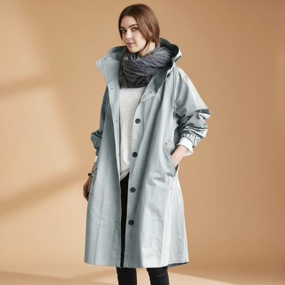Waterproof Women's Parka Coat with Hood and Pockets