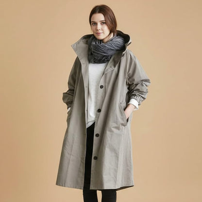 Waterproof Women's Parka Coat with Hood and Pockets