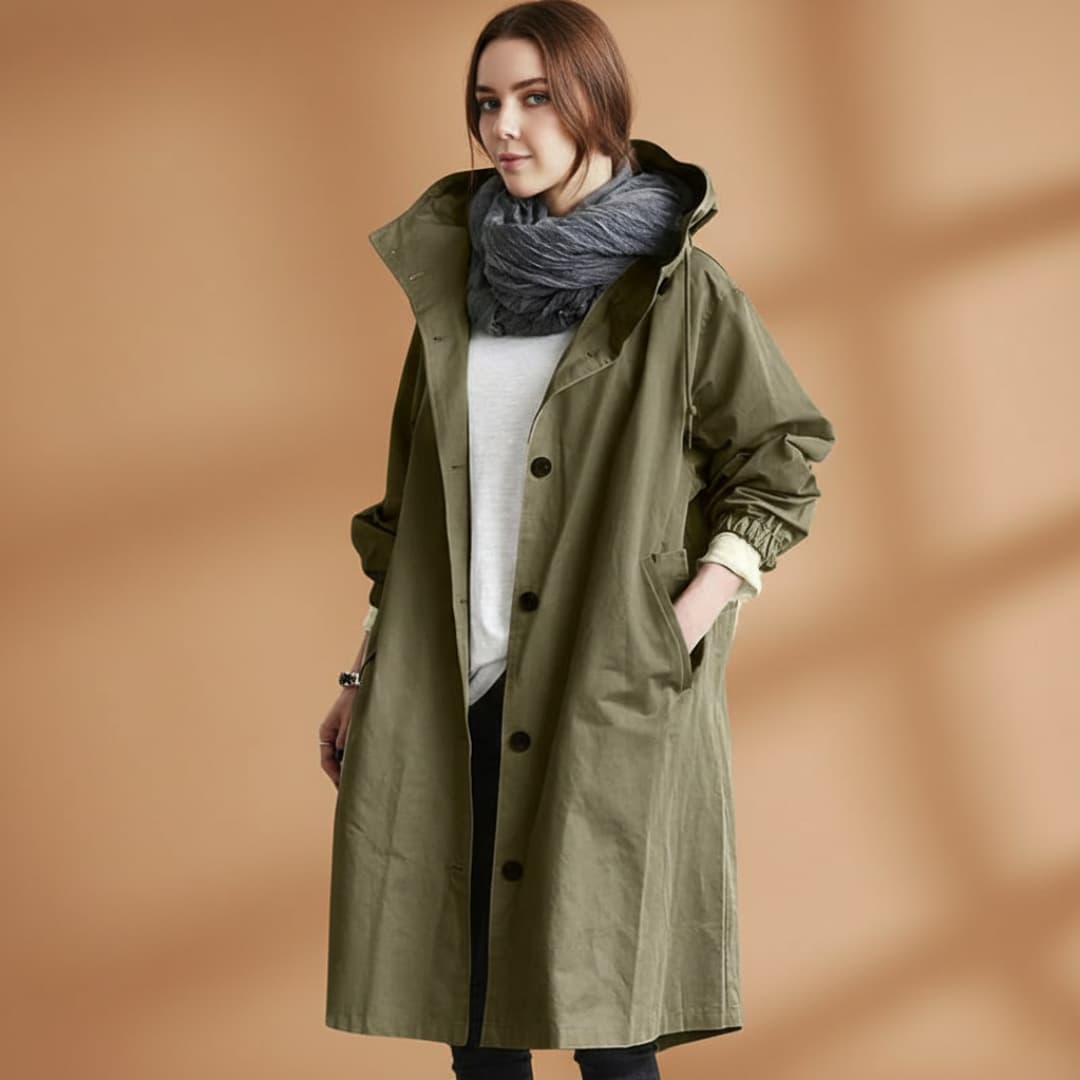 Waterproof Women's Parka Coat with Hood and Pockets