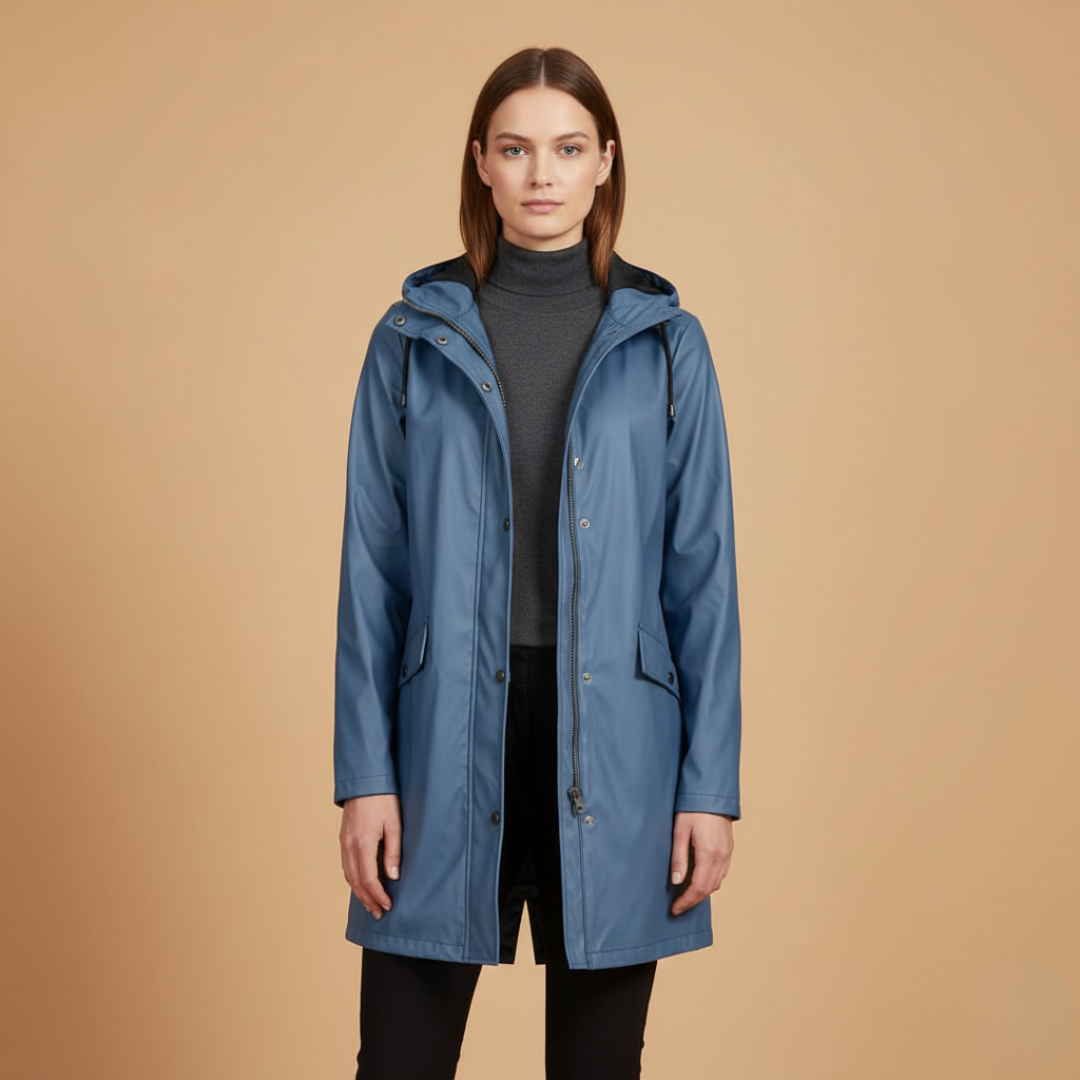 Waterproof Ladies Jacket with Hood and Zipper