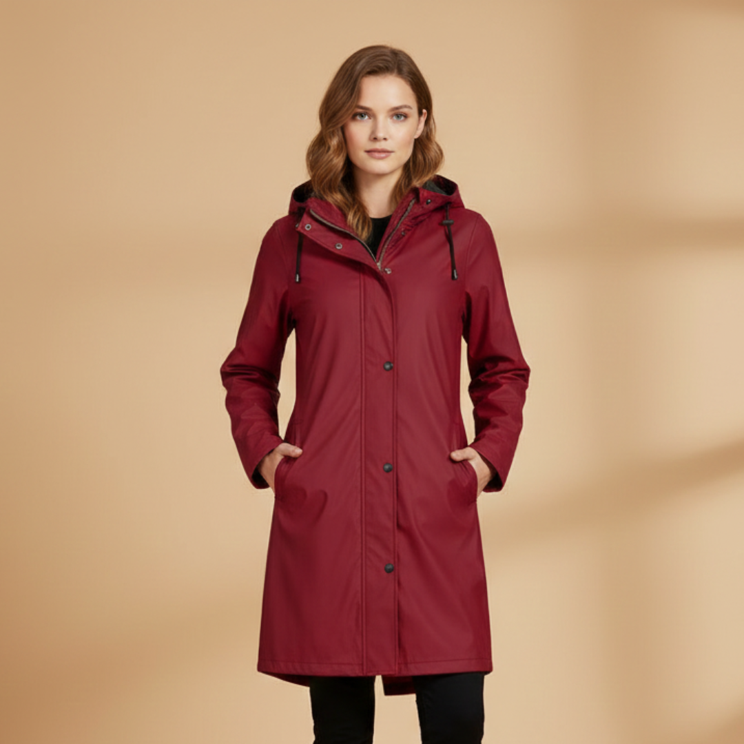 Waterproof Ladies Jacket with Hood and Zipper