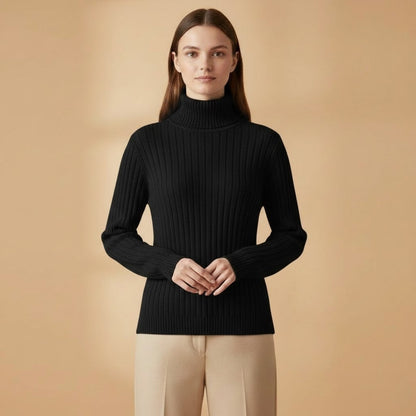 Classic Fit Women's Turtleneck Jumper Sweater