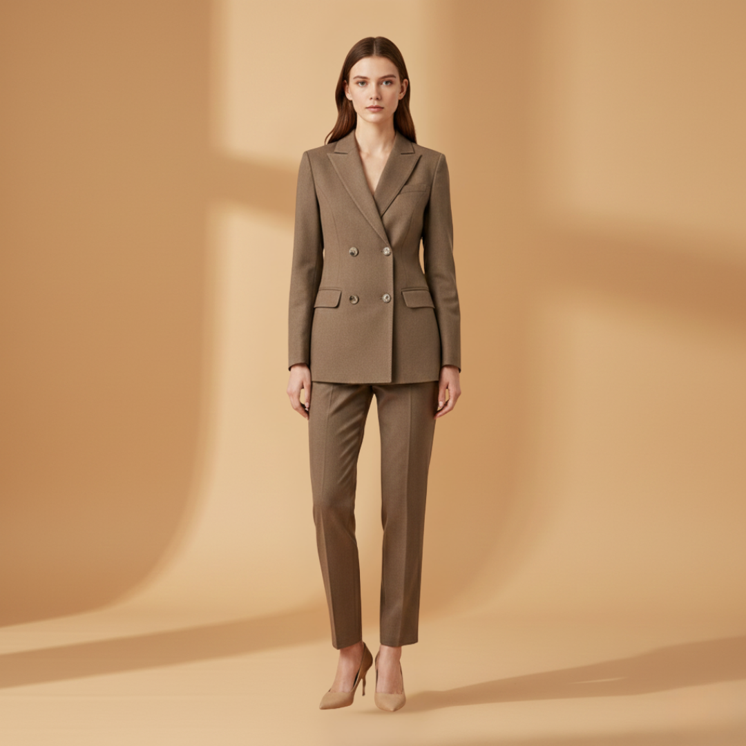 Classic Women's Two Piece Suit with Pocket Details