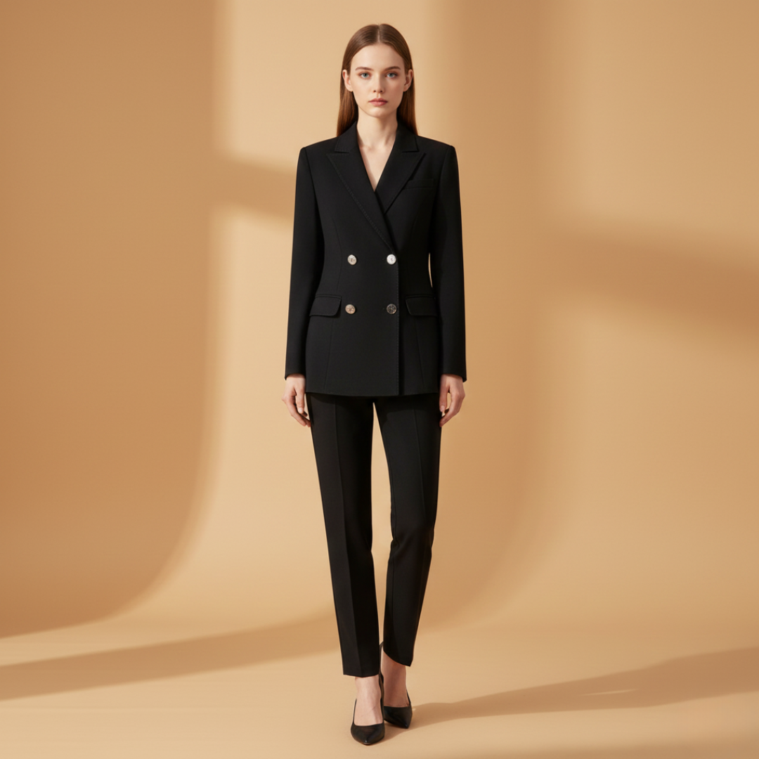 Classic Women's Two Piece Suit with Pocket Details