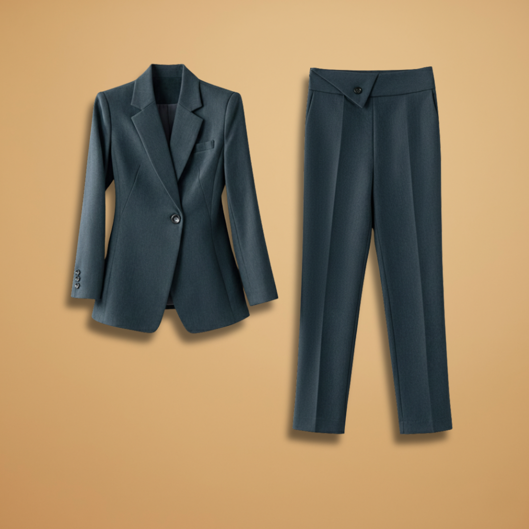 Women's Business Suit with Classic Jacket and Fit Trousers - Modish World