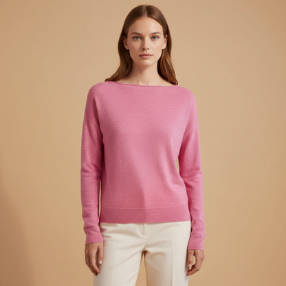 Women's Soft Crew Neck Sweater with Long Sleeves