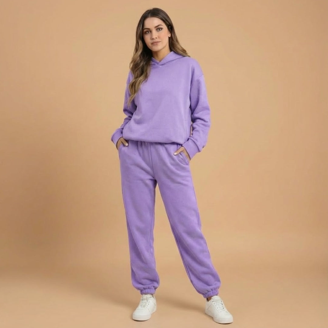 Ladies Comfortable Hooded Tracksuit Set