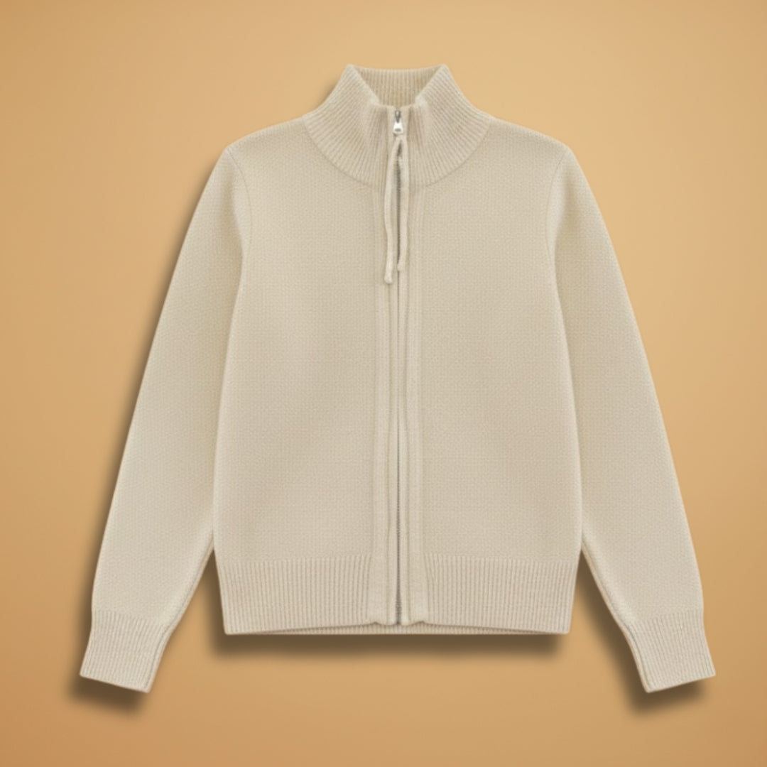Ladies' Long Sleeve Button Cardigan with High Neck - Modish World