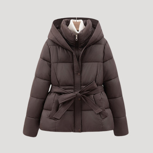Warm Women's Parka Jacket with Hood and Adjustable Waist - Modish World