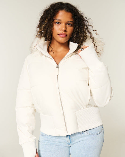 Warm Insulated Ladies Winter Coat with Detachable Hood - Modish World