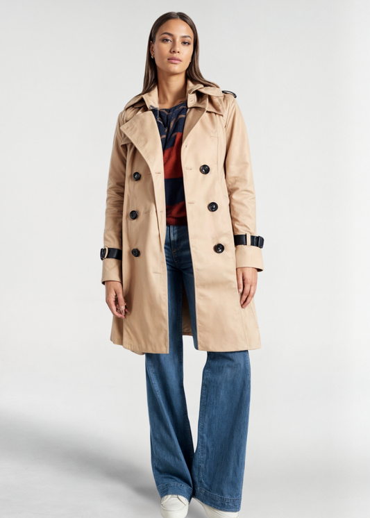 Classic Ladies Long Winter Parka Coat with Belt - Modish World