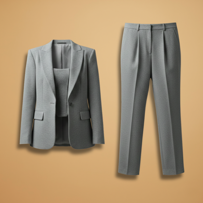 Ladies Slim Fit Suit with Fitted Jacket and Waist Coat - Modish World
