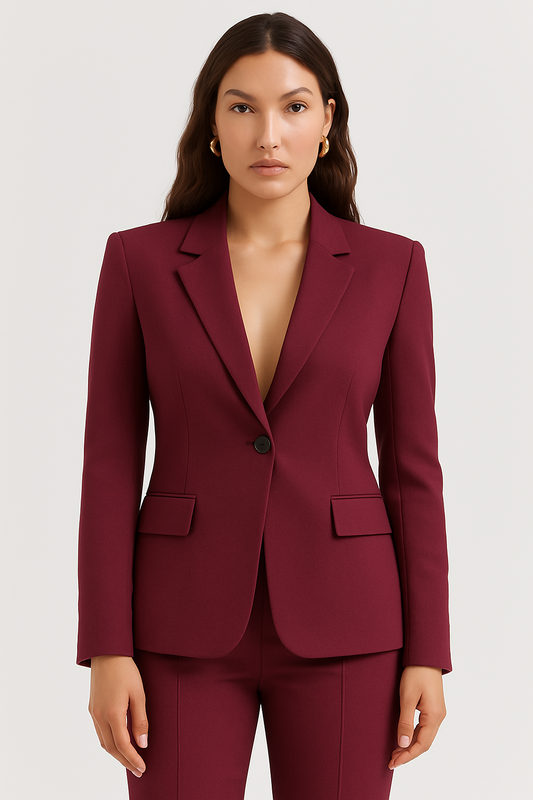 Classic Fit Women's Blazer in Red - Modish World