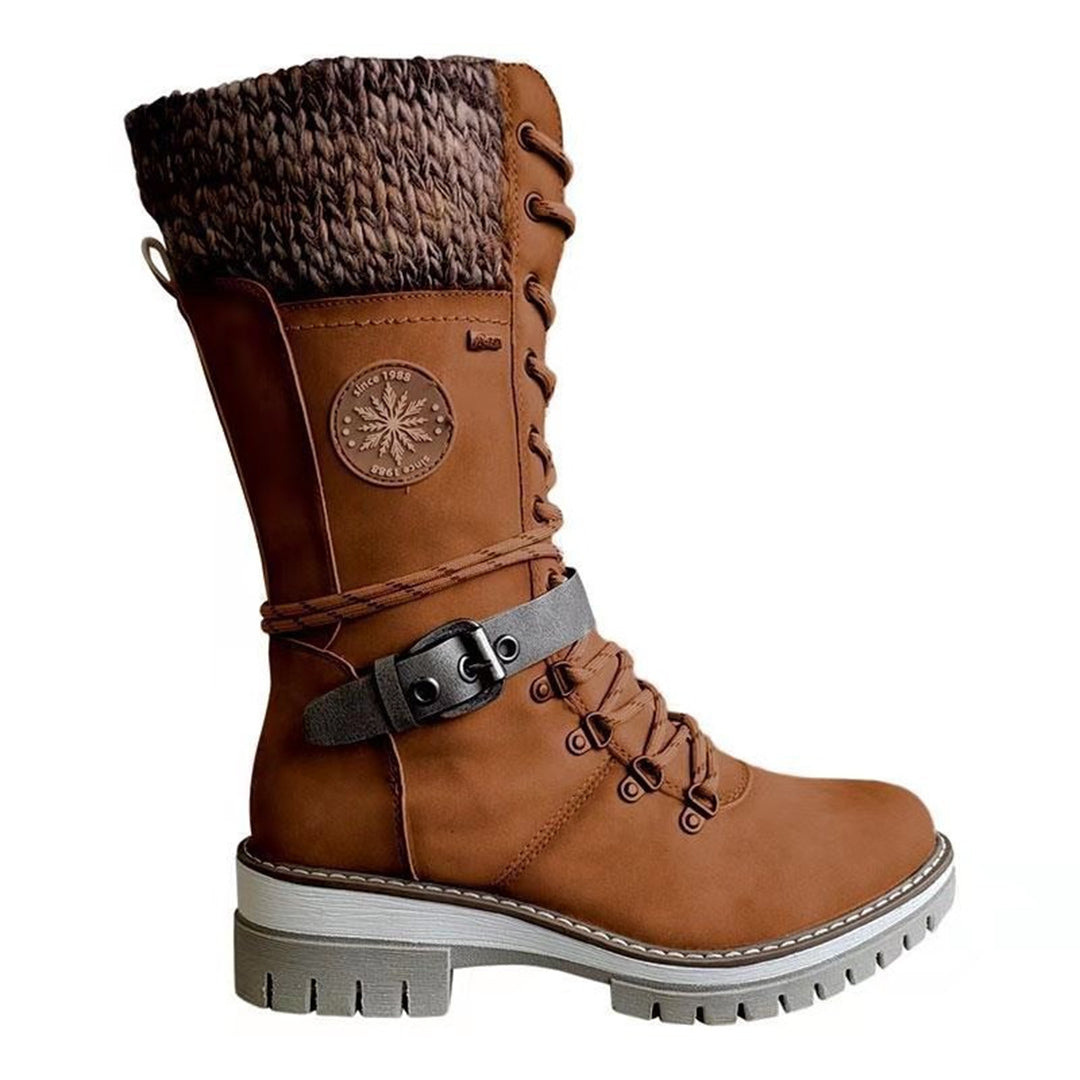 Tall Lace Up Women's Winter Boots with Zip Side