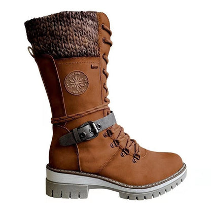 Tall Lace Up Women's Winter Boots with Zip Side