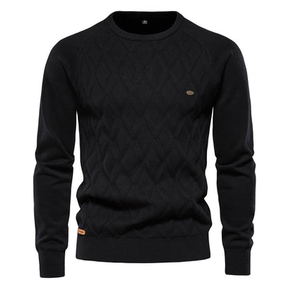 Men's Sweater - Classic Crew Neck Diamond Design