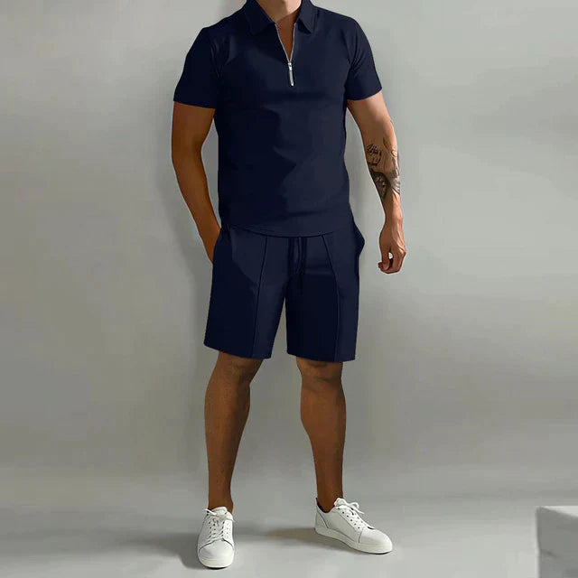 Classic Mens Two Piece Polo Shorts Set