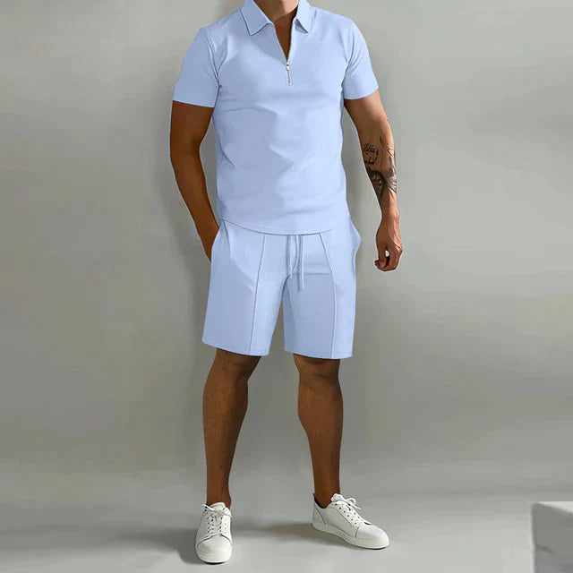 Classic Mens Two Piece Polo Shorts Set