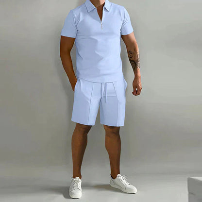 Classic Mens Two Piece Polo Shorts Set