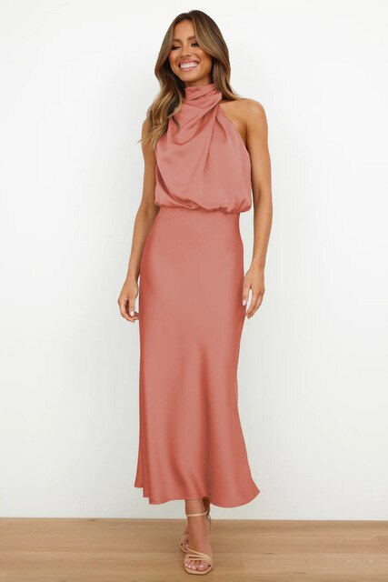 Luxury Silk Party Dress for Ladies