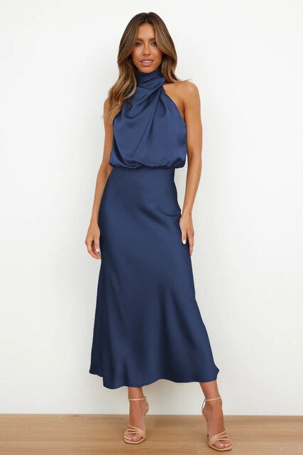 Luxury Silk Party Dress for Ladies