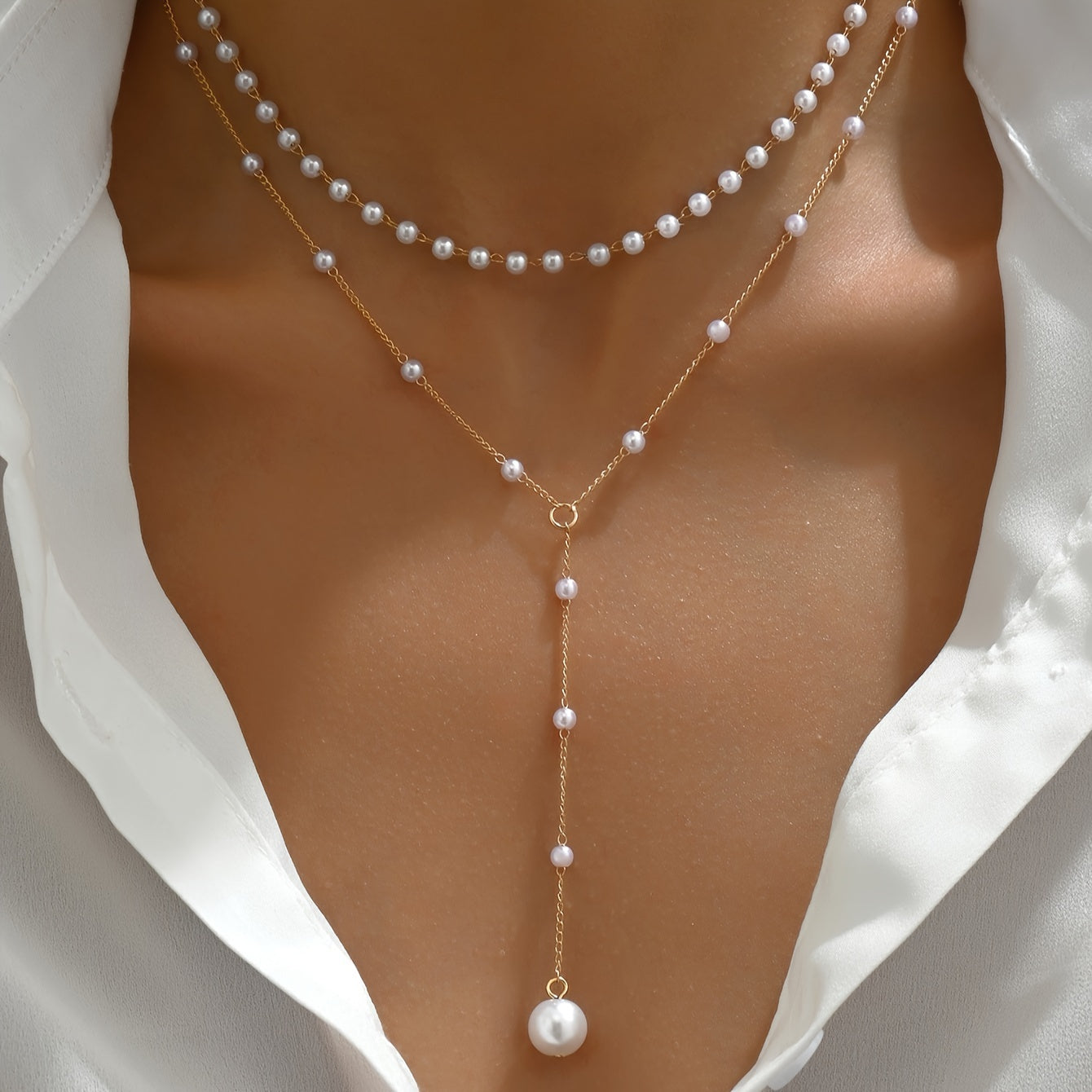 Luxury Pearl Layered Chain Necklace - ModishWorld