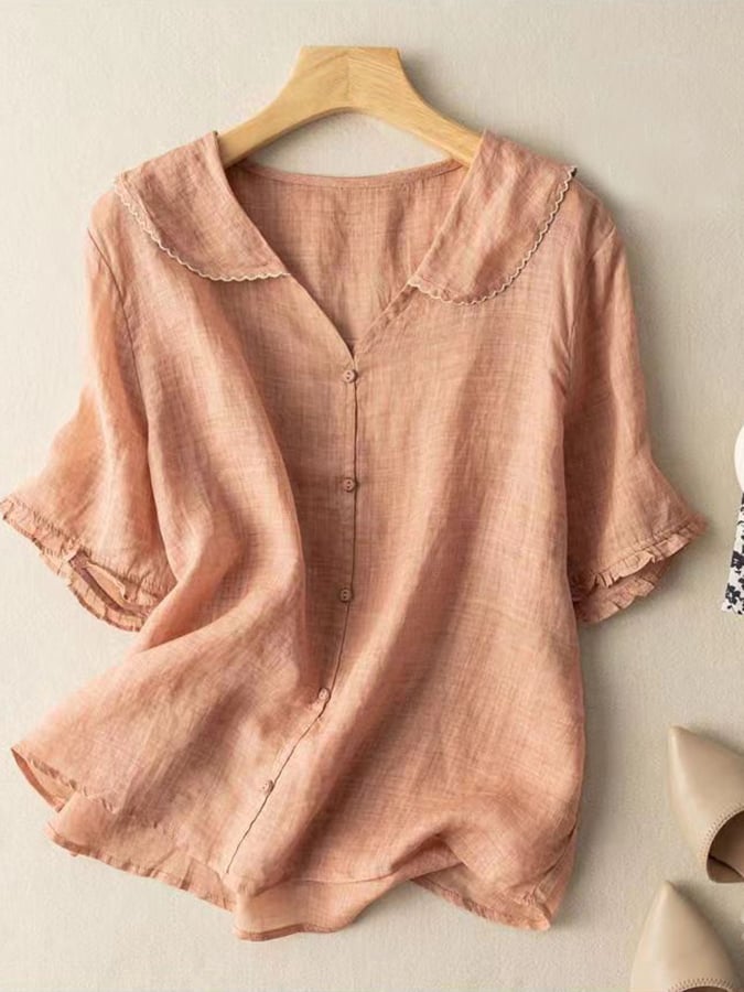 Classic Casual Womens Short Sleeve Shirt