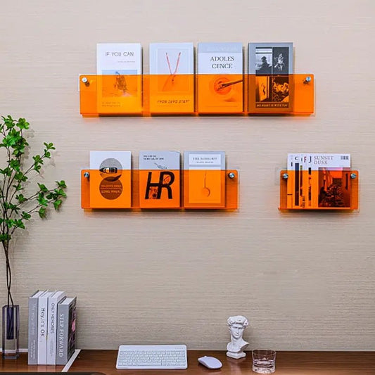 Clear Plastic Wall Mounted Book Shelf - ModishWorld
