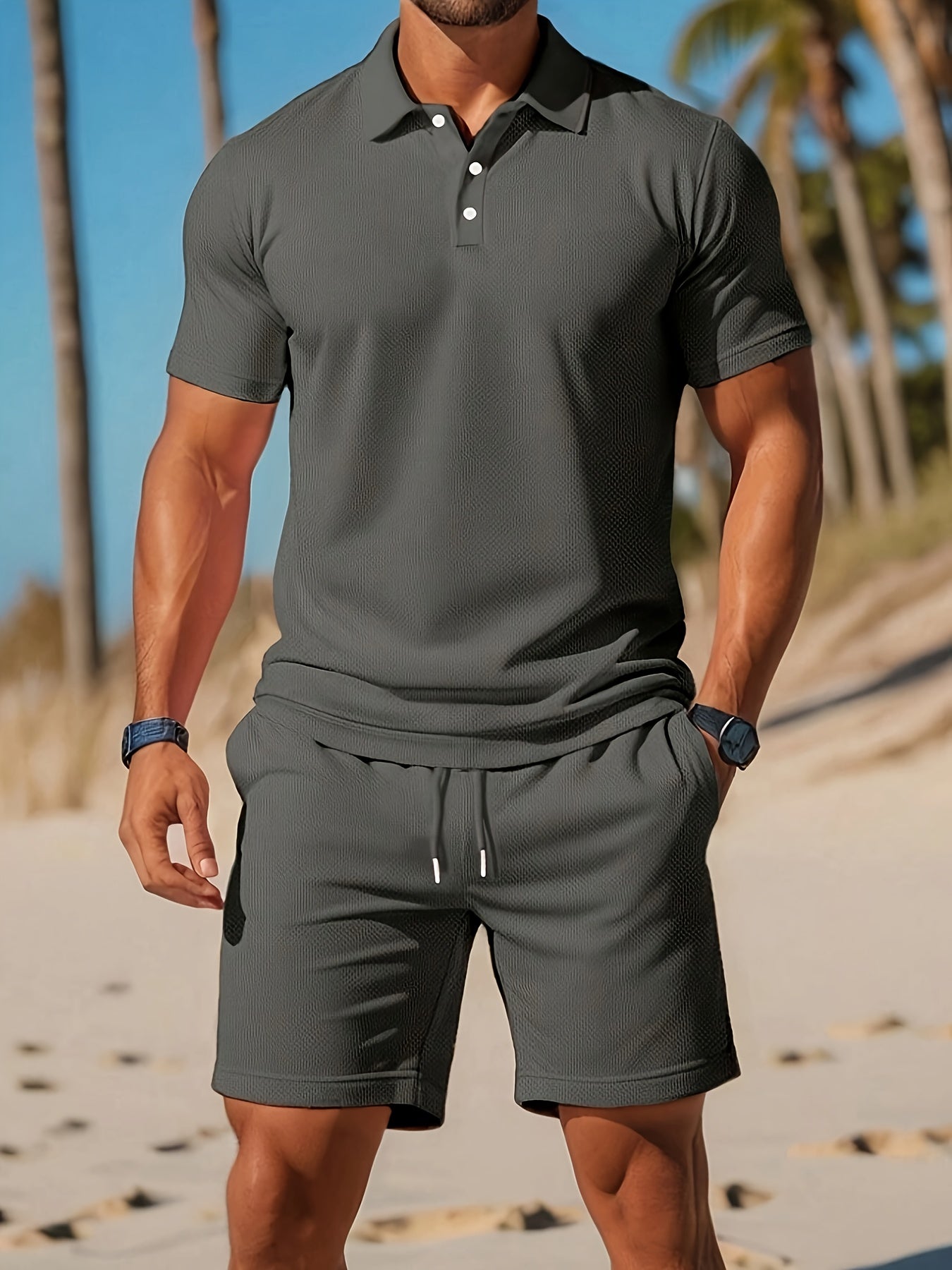 Lightweight Polo and Shorts Combo for Men