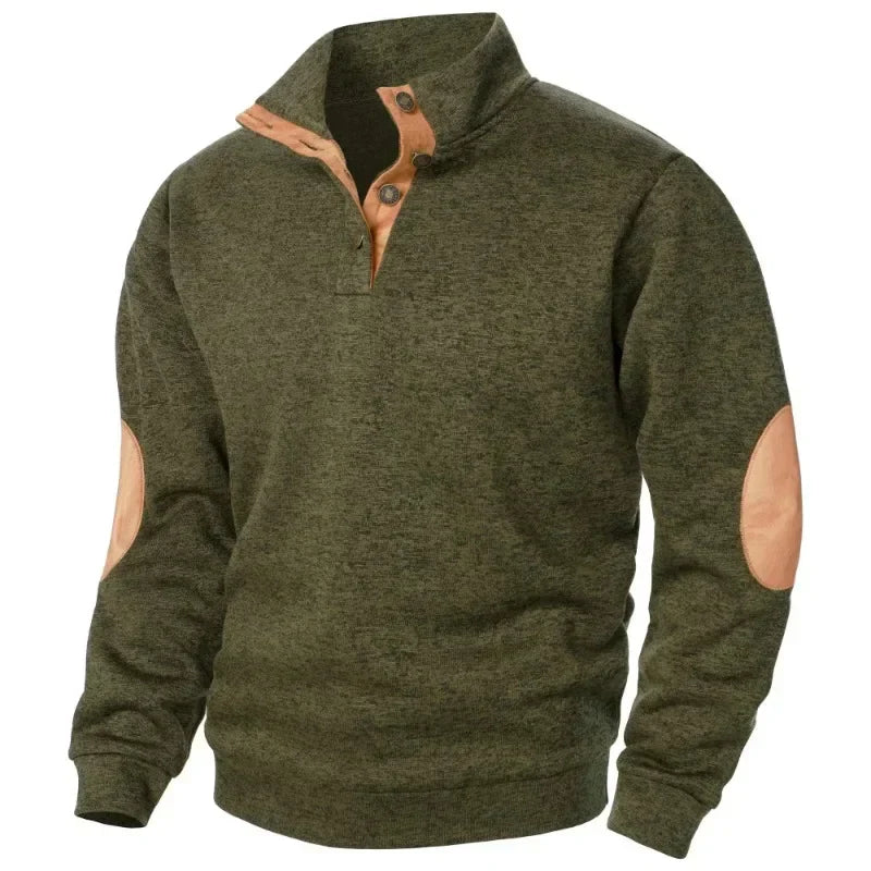 Classic Crew Neck Sweater with Patch Details