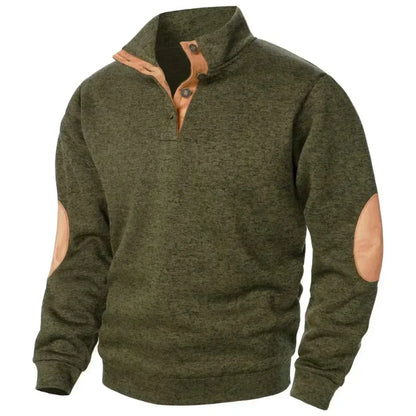 Classic Crew Neck Sweater with Patch Details