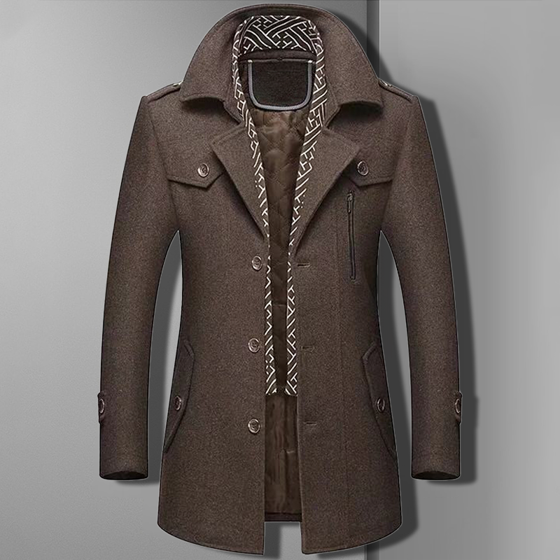 Classic Men's Button Front Coat - ModishWorld
