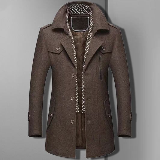 Classic Men's Button Front Coat - ModishWorld