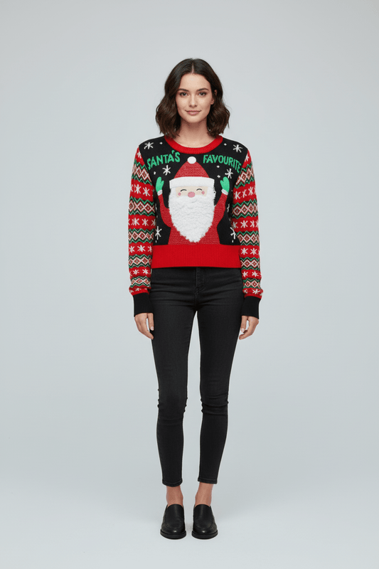 Women's Festive Graphic Christmas Sweater - Modish World