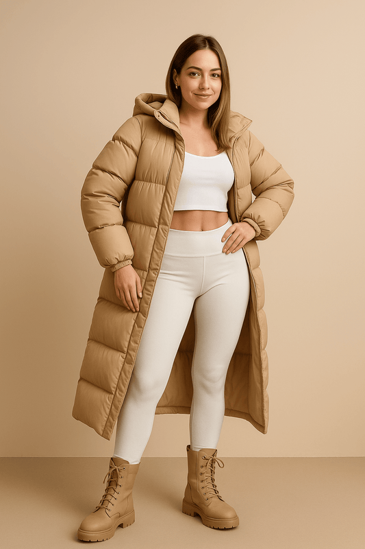 Warm Women's Padded Long Trench Coat with Hood - Modish World