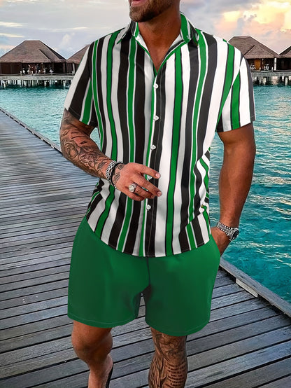 Trendy Mens Summer Shirt Shorts Combo