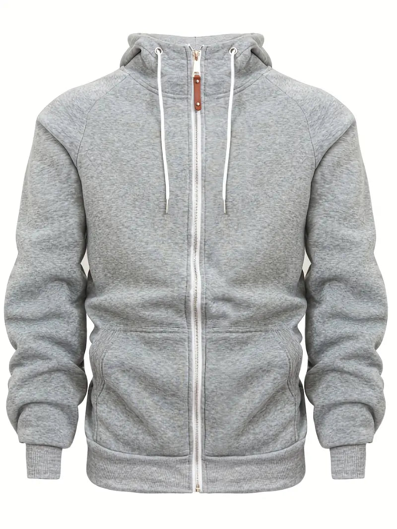 Relaxed Fit Mens Zip Up Hooded Jacket